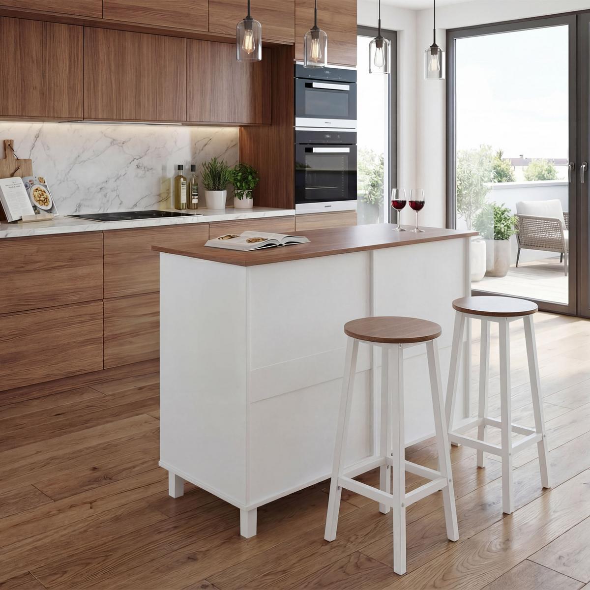 KÜCHENINSEL Weiß, Beige - Beige/Weiß, Holz (120/90/45cm) - MCW