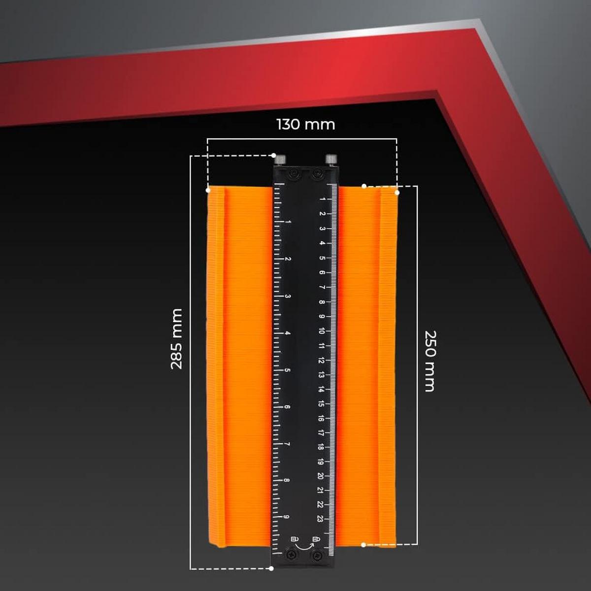 KONTURENLEHRE 25 cm - Orange, Kunststoff (29/14/2cm) - bestTools