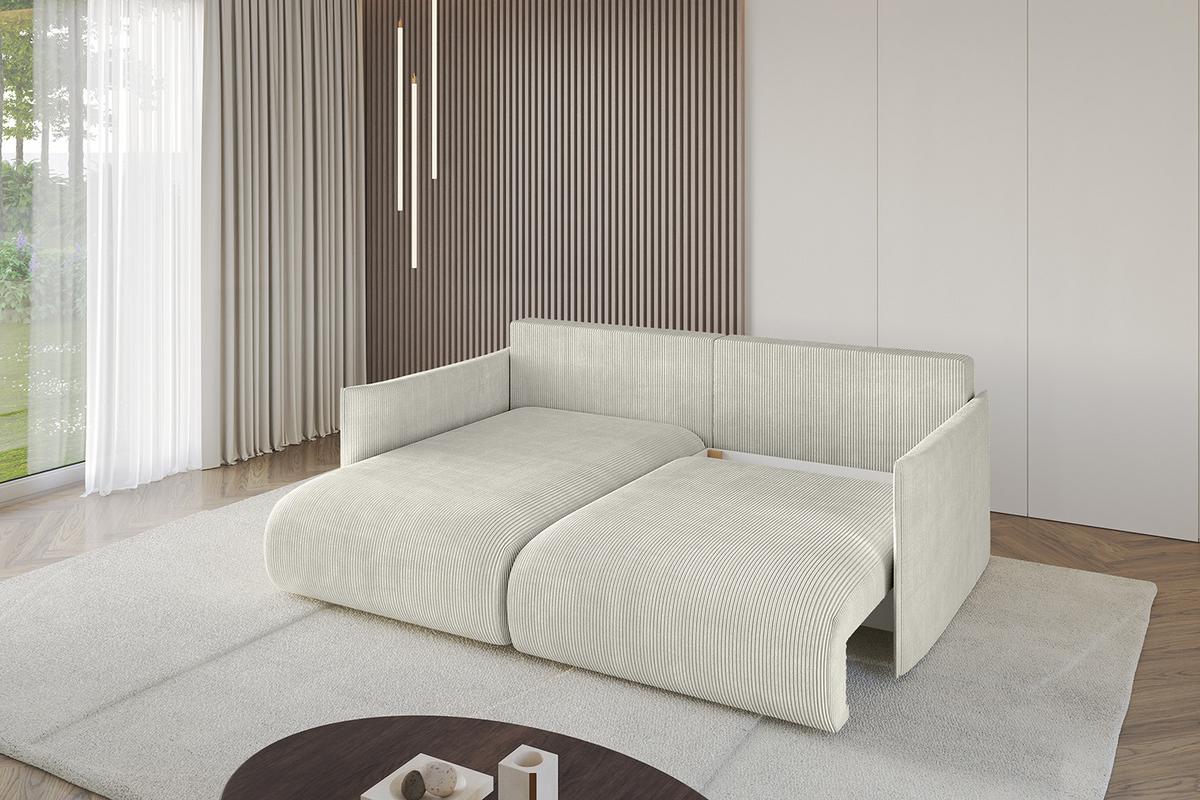 ECKSOFA Ottomane links ONESK-L 216x177x72 Creme Cord - Hellgrau/Creme, Holzwerkstoff/Kunststoff (216/177cm) - ALTDECOR