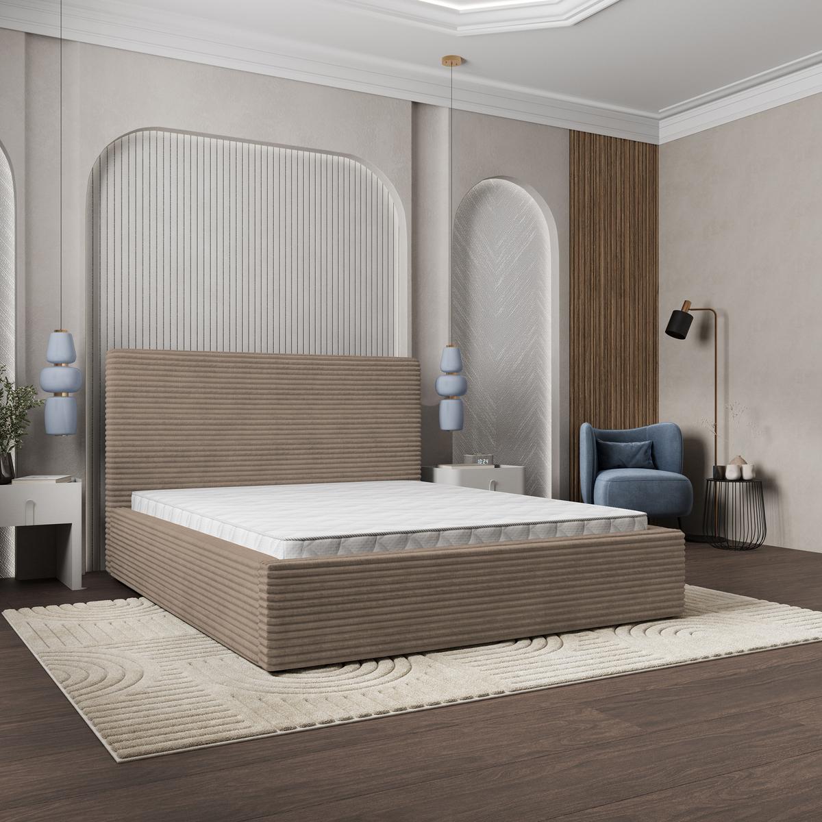 POLSTERBETT MIRETTI 140x200 cm mit Bettkästen - Beige - Beige, Holz (140/200cm) - MASSENO