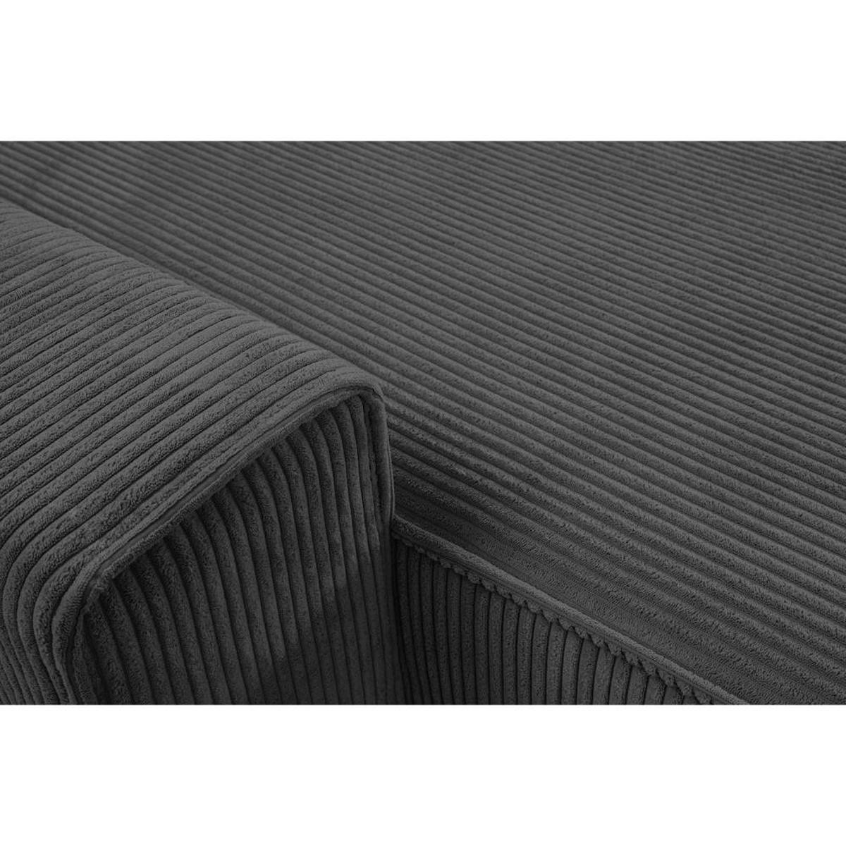 WOHNLANDSCHAFT Hektor U mit Schlaffunktion dunkelgrau - Dunkelgrau/Schwarz, Kunststoff/Textil (377/94/152cm) - Beautysofa