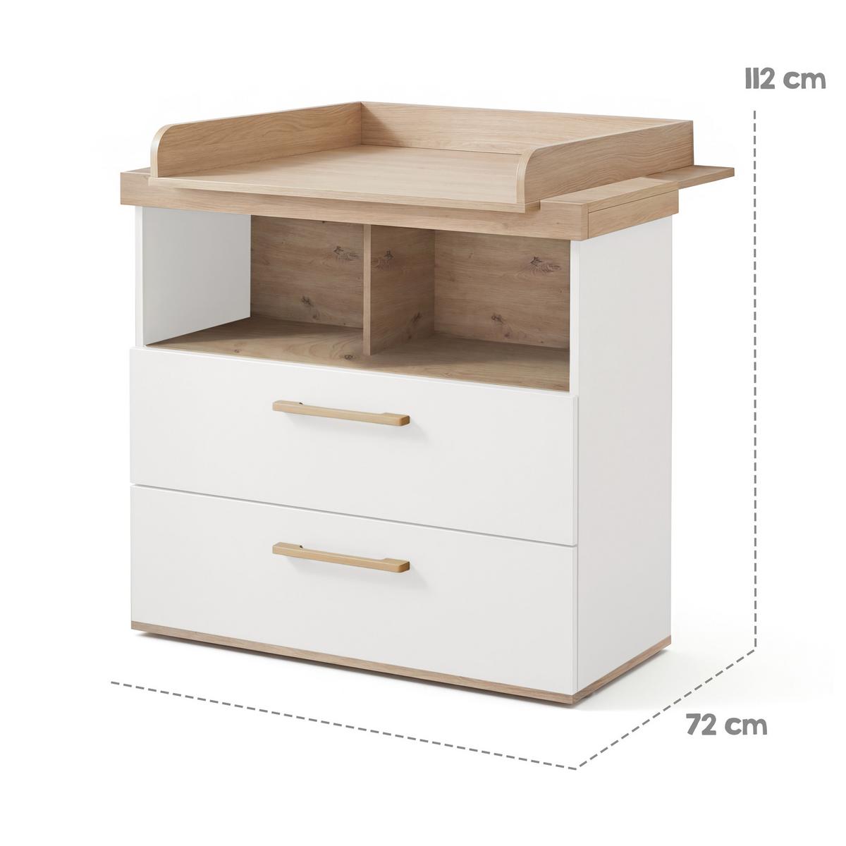 WICKELKOMMODE Jimmy Weiß - Weiß, Holzwerkstoff (110/103/78cm) - Roba