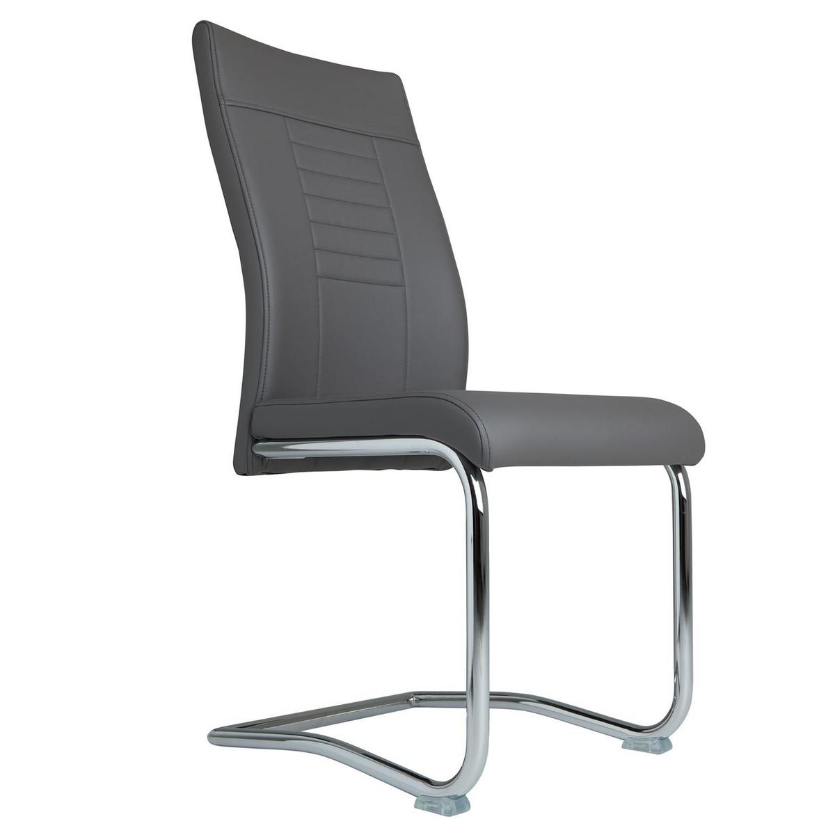 ESSZIMMERSTUHL LOANO 4er-Set dunkelgrau - Dunkelgrau, Textil (42/98/60cm) - CARO-Möbel