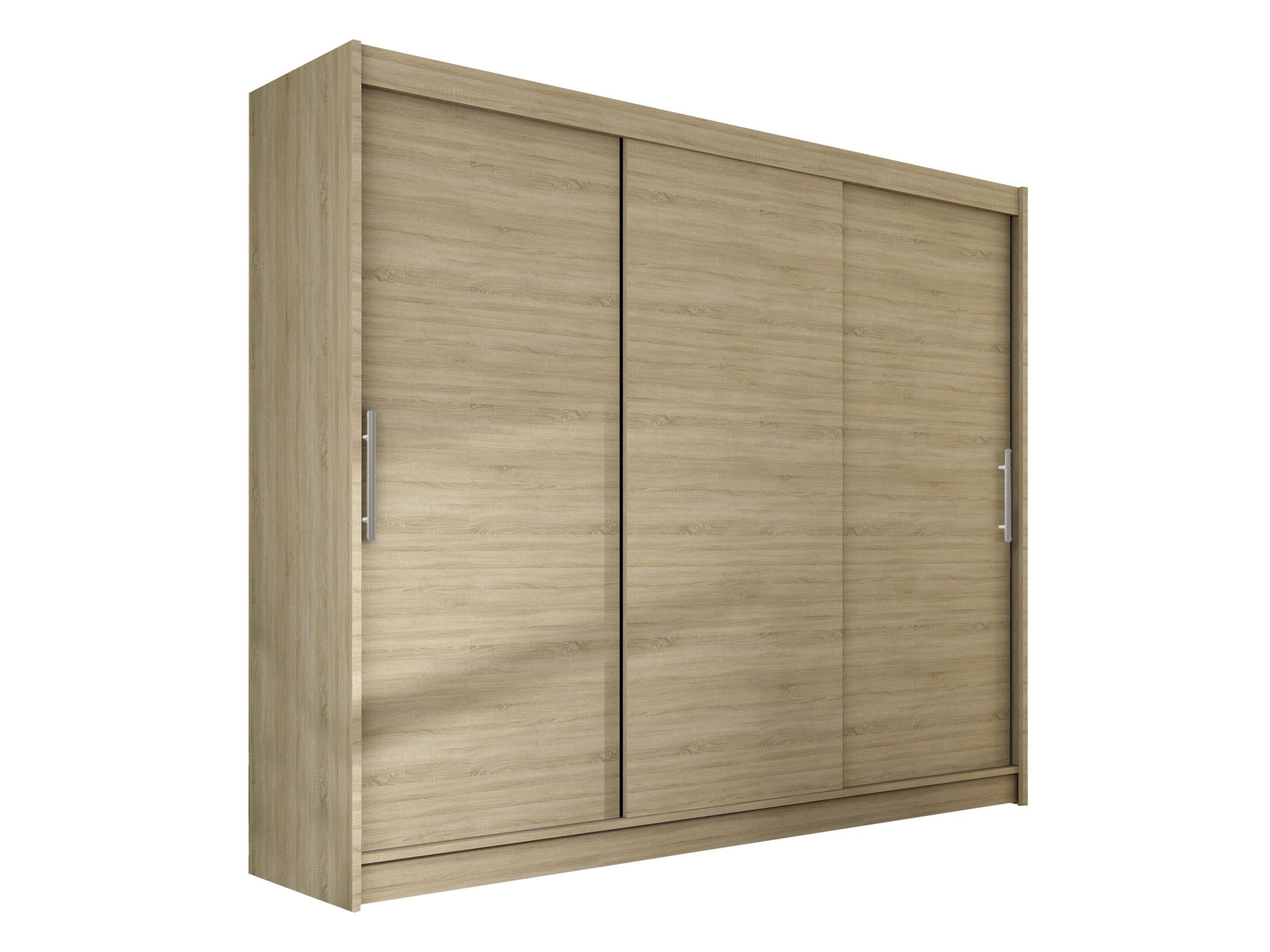 KLEIDERSCHRANK Aston II - Silberfarben/Sonoma Eiche, Holzwerkstoff/Kunststoff (250/215/58cm) - MIRJAN24