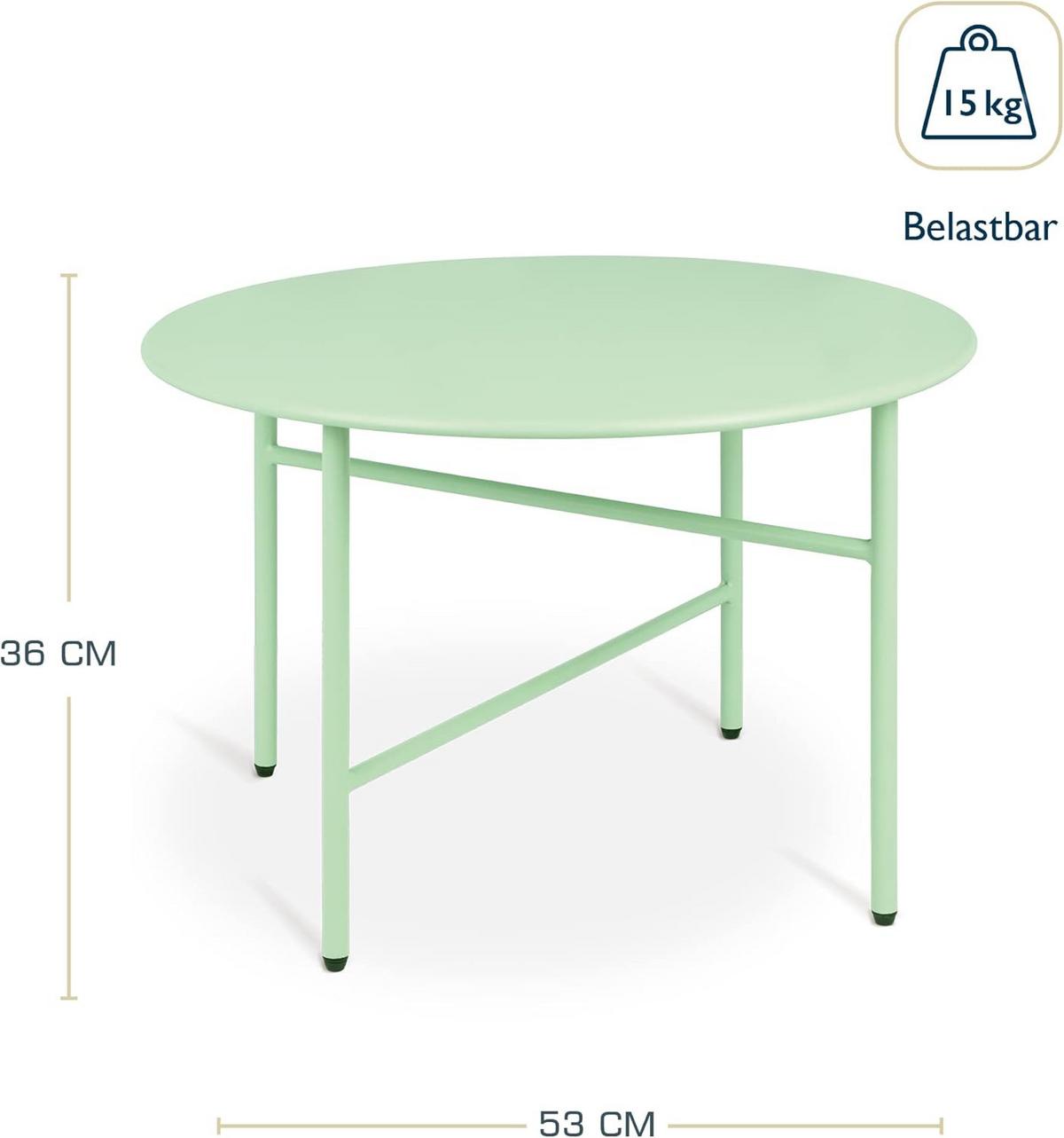 BEISTELLTISCH Finn 44/46 cm und 53/36 cm Mint (2tlg) - Mintgrün, Metall (0.1/53/36cm) - BoMoe