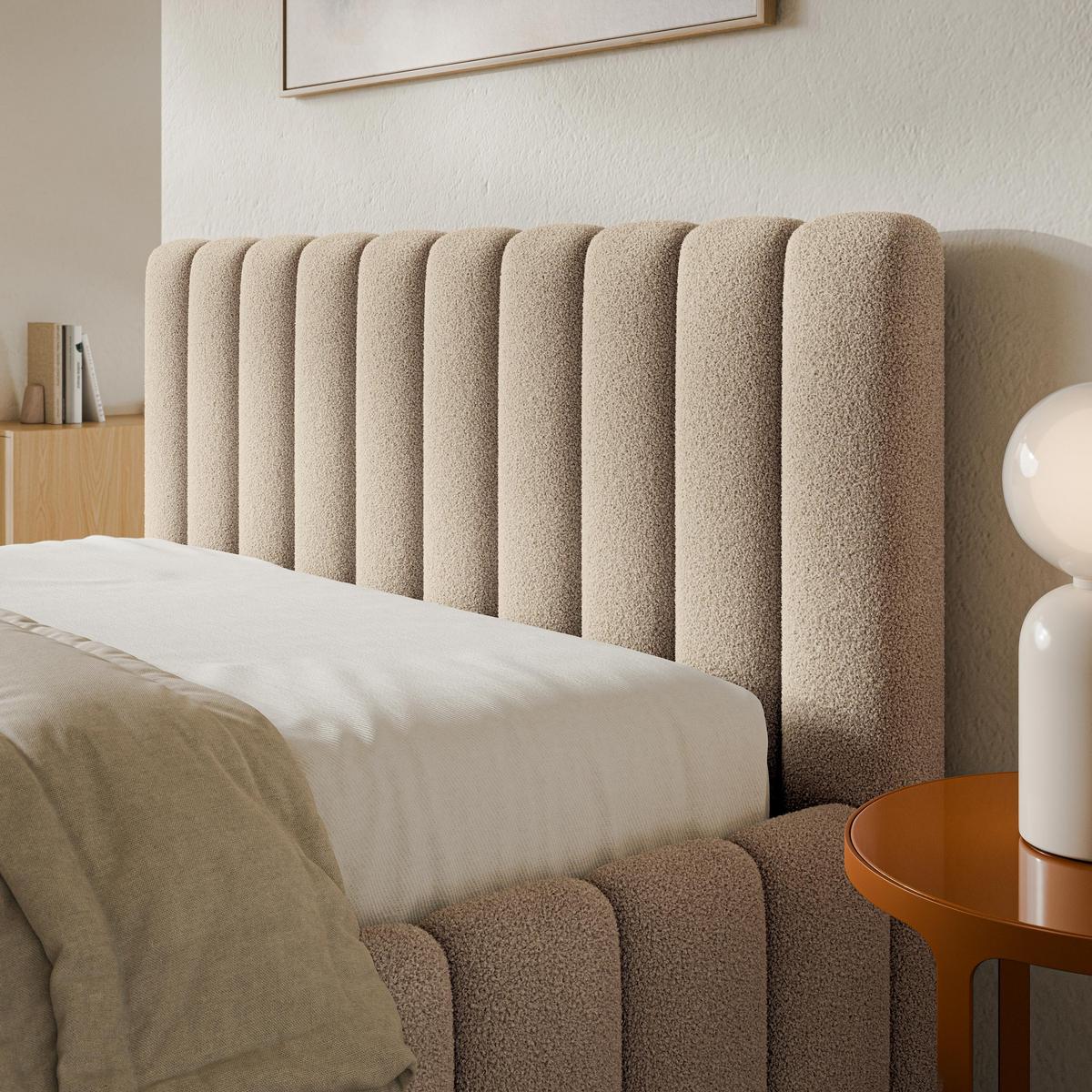 POLSTERBETT TEBA 200x200 cm mit Bettkästen - Beige - Beige, Holz (200/200cm) - MASSENO