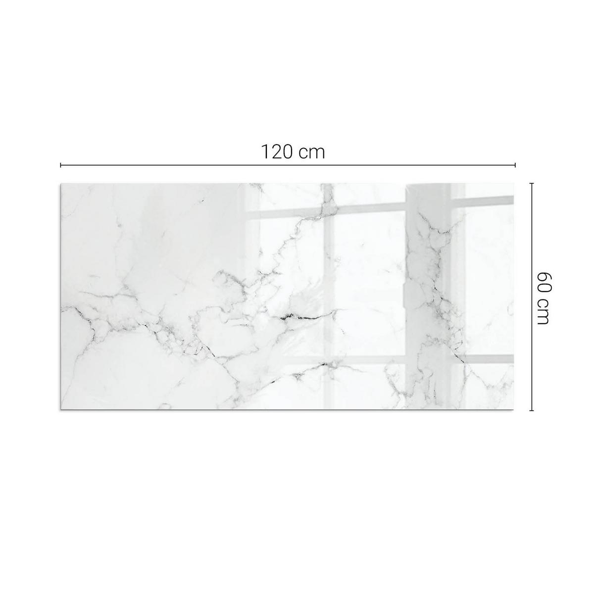 GLASPLATTE für Kamin 120x60 cm - Weiß, Glas (120/60/0.4cm) - TULUP
