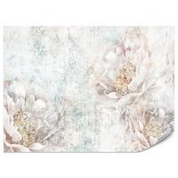 FOTOTAPETE für Büro Pfingstrosen Blumen Beton Vintage 250x175 - Gelb/Rosa, Papier (250/175cm) - Muralo