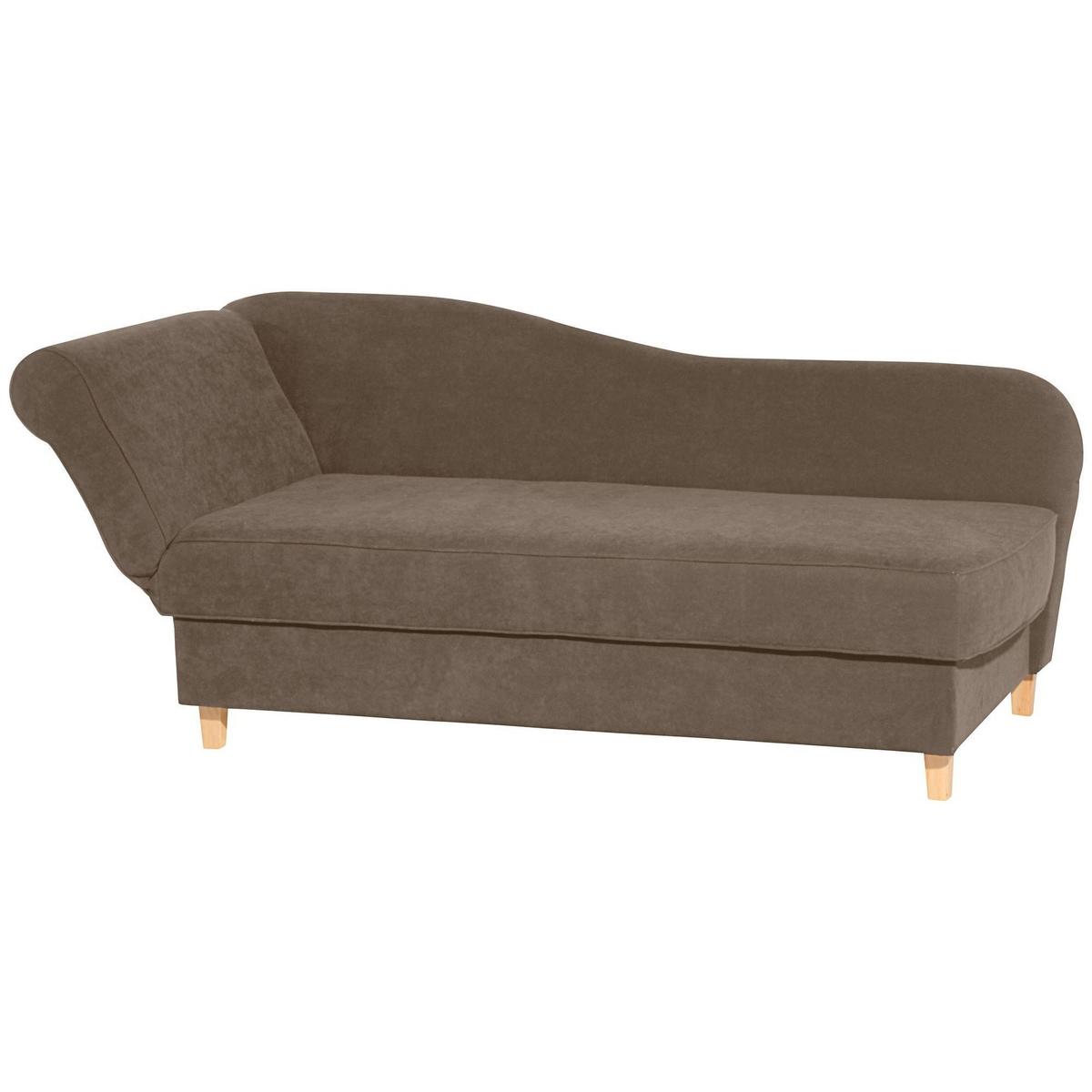 RECAMIERE mit Armteil links klappbar Katia Bezug Veloursstoff Buche natur / sahara - Sahara, Kunststoff (190/82/88cm) - 58aufmkessel