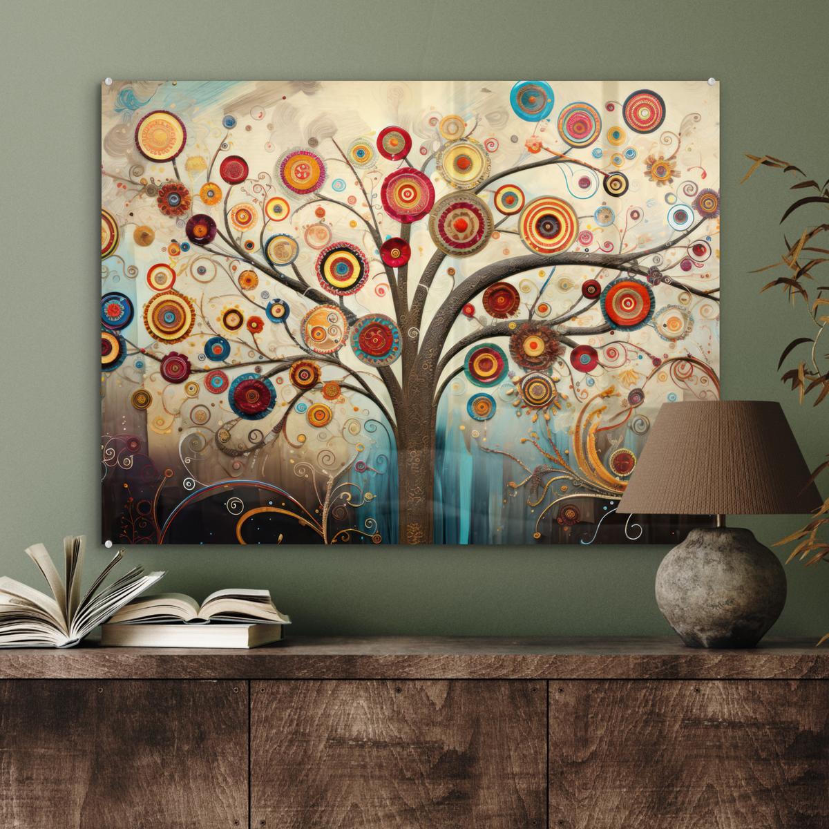 ACRYLGLASBILD Baum - Baum des Lebens - Farbe 80x60 cm - Braun, Glas (80/60cm) - MuchoWow