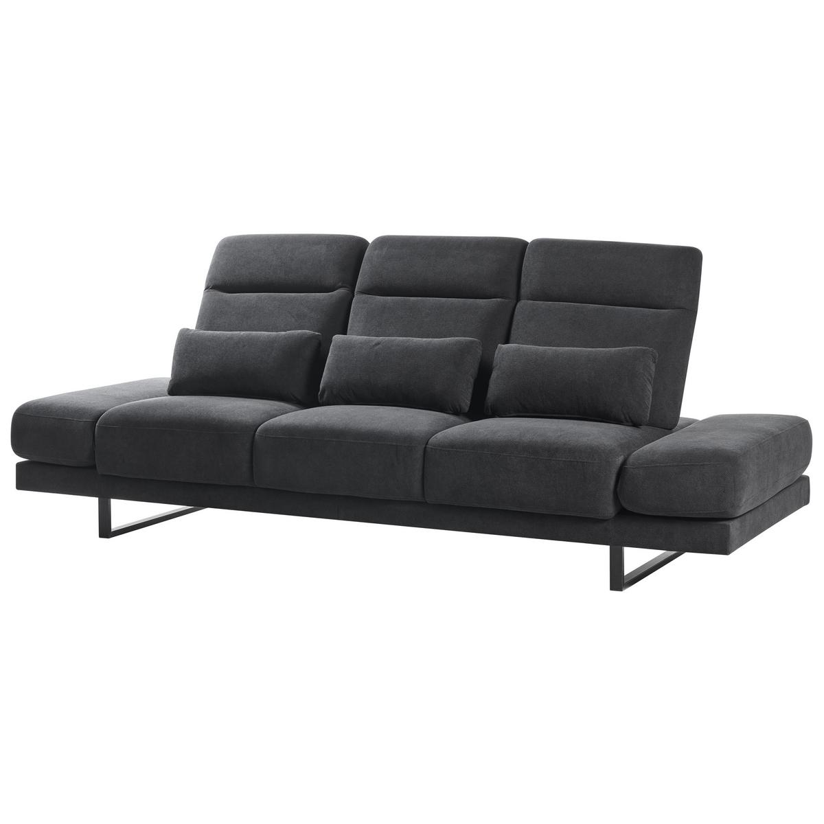 3-SITZER-SOFA Stoff Schwarz Ikast - Schwarz, Textil (255/87/105cm) - Beliani