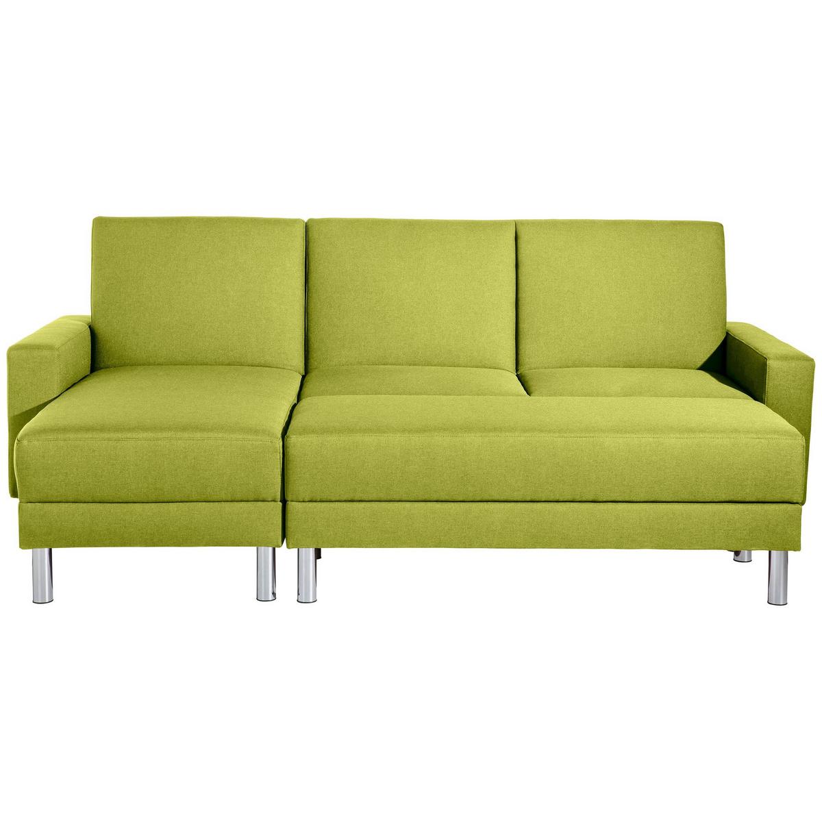 FUNKTIONSSOFA mit Hocker Katryna Flachgewebe apfel - Apfelbaumfarben, Kunststoff (144/92/230cm) - 58aufmkessel