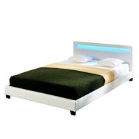 POLSTERBETT Paris mit LED-Beleuchtung - Weiß, Textil (180/200cm) - Corium