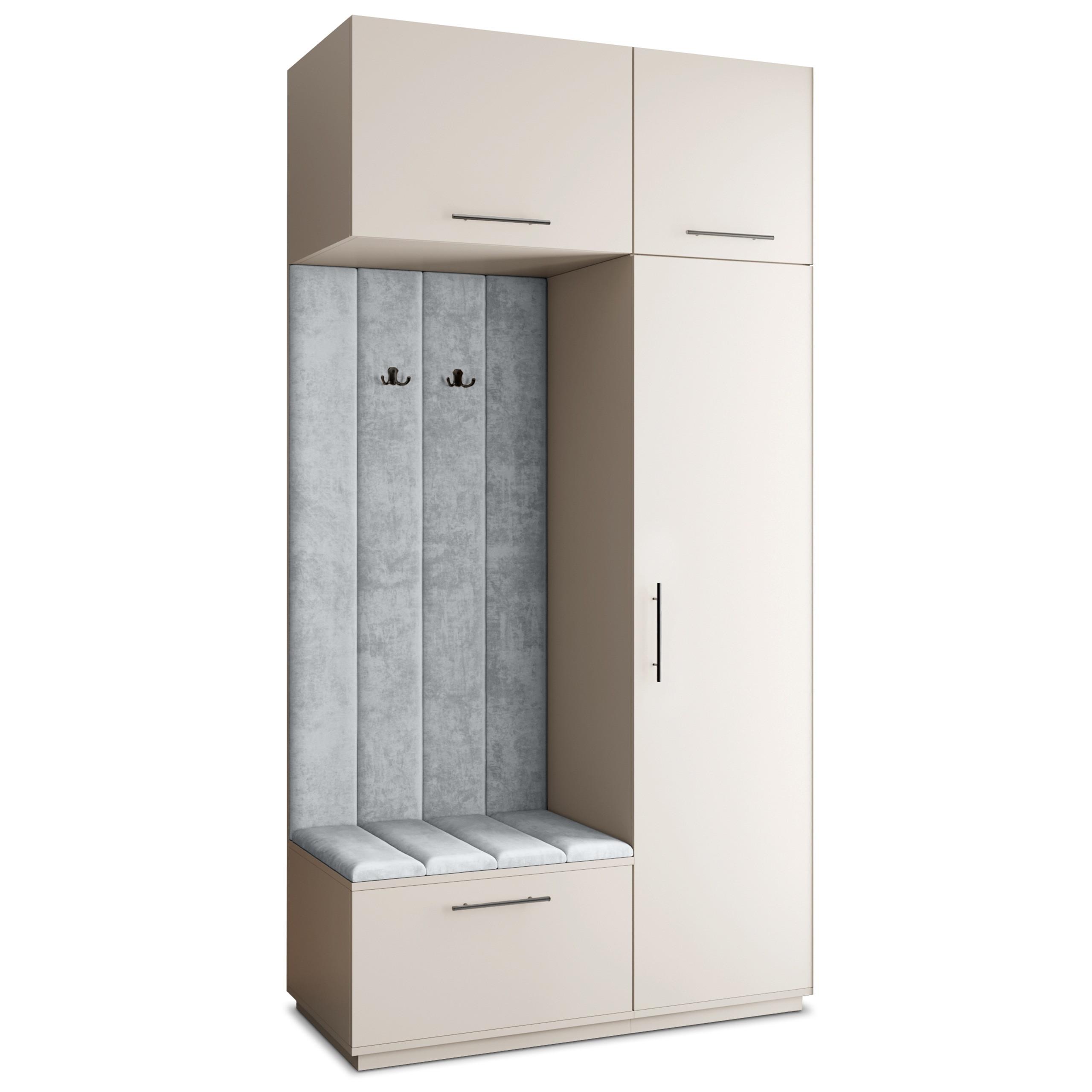 GARDEROBENSCHRANK REMA 120/240/60 cm Modern Kaschmir - Kaschmir/Hellgrau, Holzwerkstoff (120/240/60cm) - MASSENO