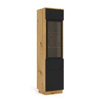 VITRINE Aurus Holz und Schwarz - Braun, Holzwerkstoff (37/143.5/33cm) - Petits-meubles
