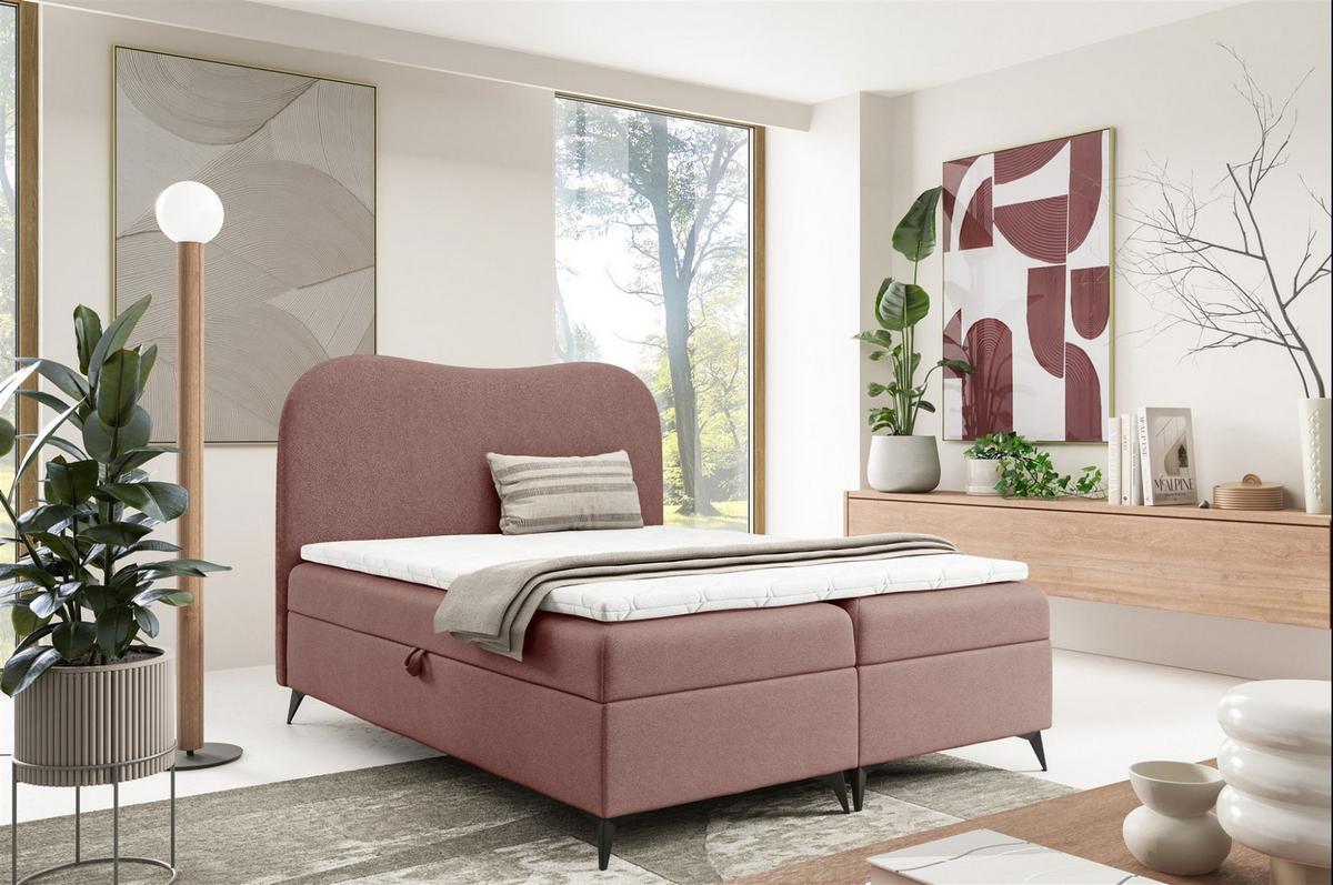 BOXBETT Blair Premium - Rosa, Holzwerkstoff/Textil (140/200cm) - Fun Möbel