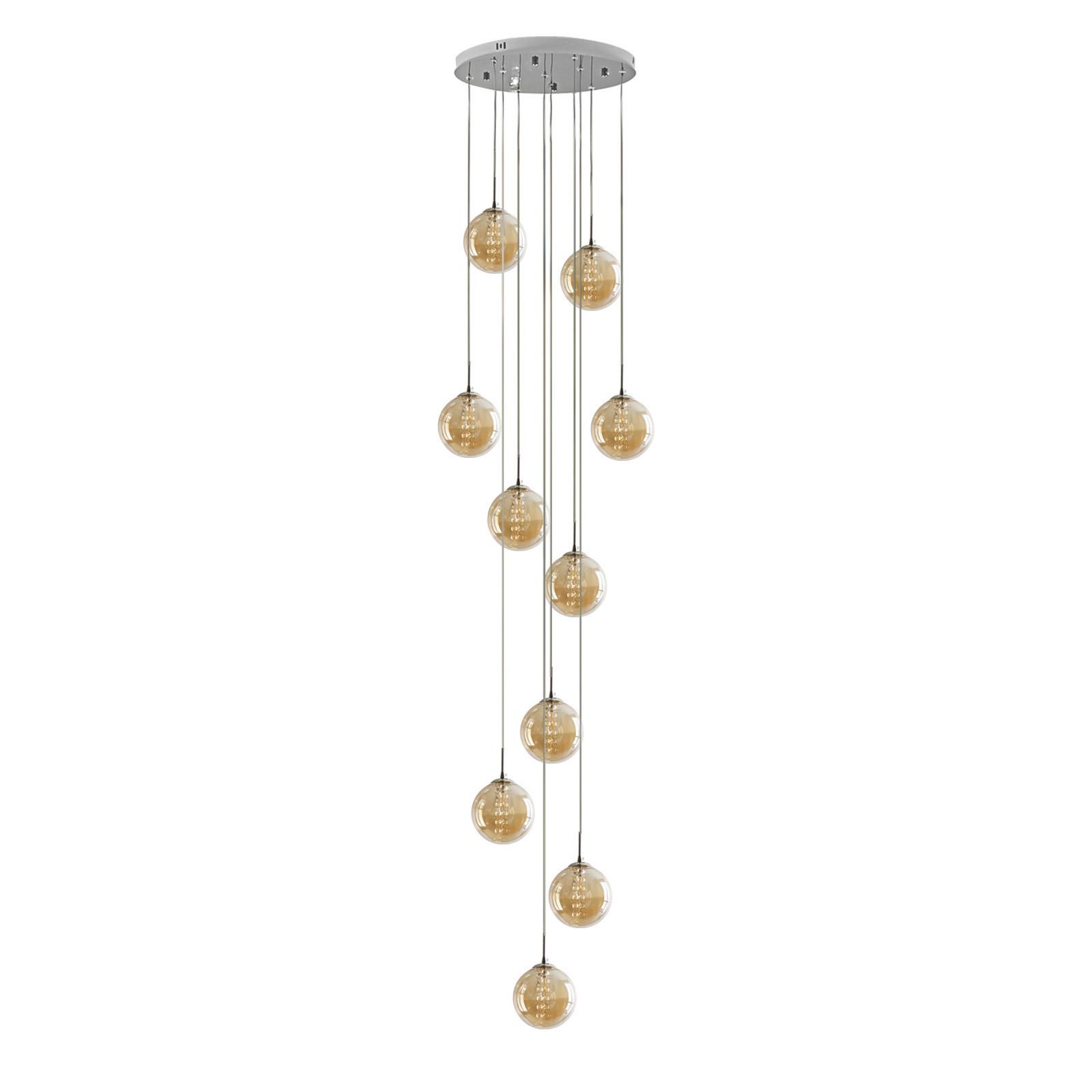 PENDELLEUCHTE Energie 10-flammig 41/41/240 cm - Bernsteinfarben, Glas (41/41/240cm) - Nettlife