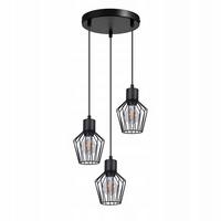 PENDELLEUCHTE Ziel 3-flammig 22/22/150 cm - Schwarz, Metall (22/22/150cm) - Nettlife