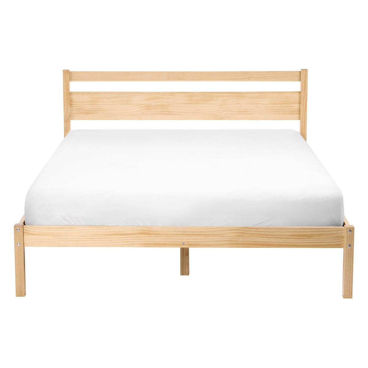 BETT mit Lattenrost 140/200 Kiefernholz Hellbraun Mercurer - Hellbraun/Braun, Holz (140/200cm) - Beliani