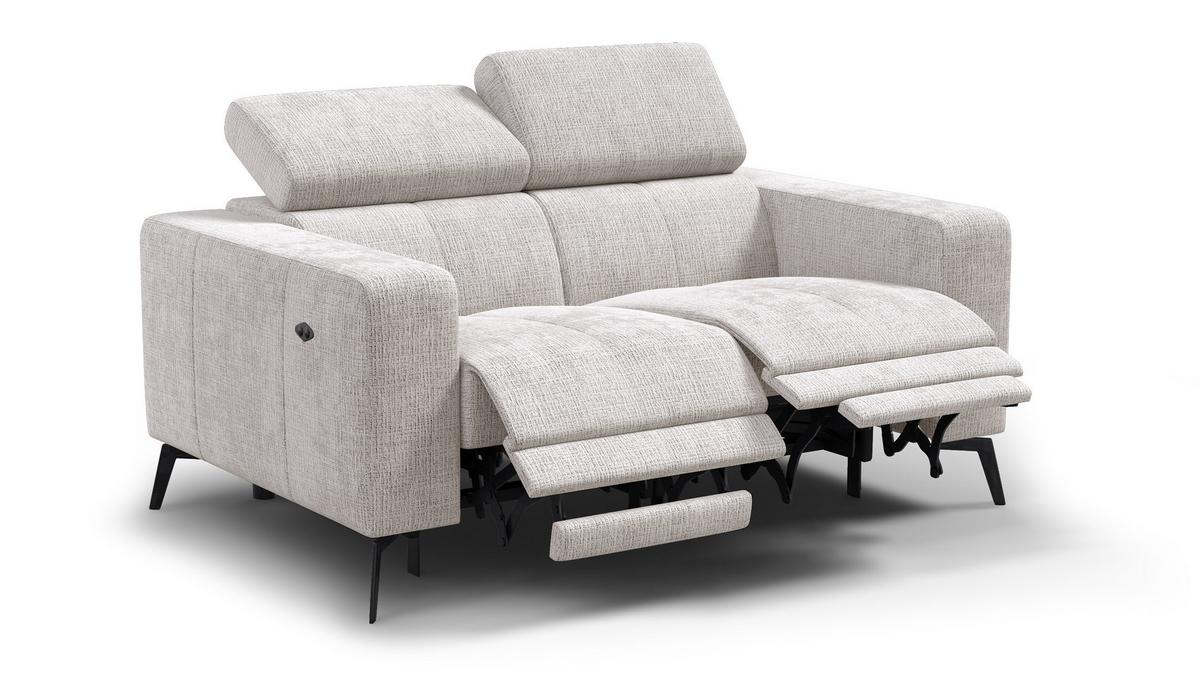 RELAXSOFA MORELLO 2-Sitzer, creme, 2 x Relax Zero Gravity - Creme, Holz/Textil (164/82/103cm) - Wozimo