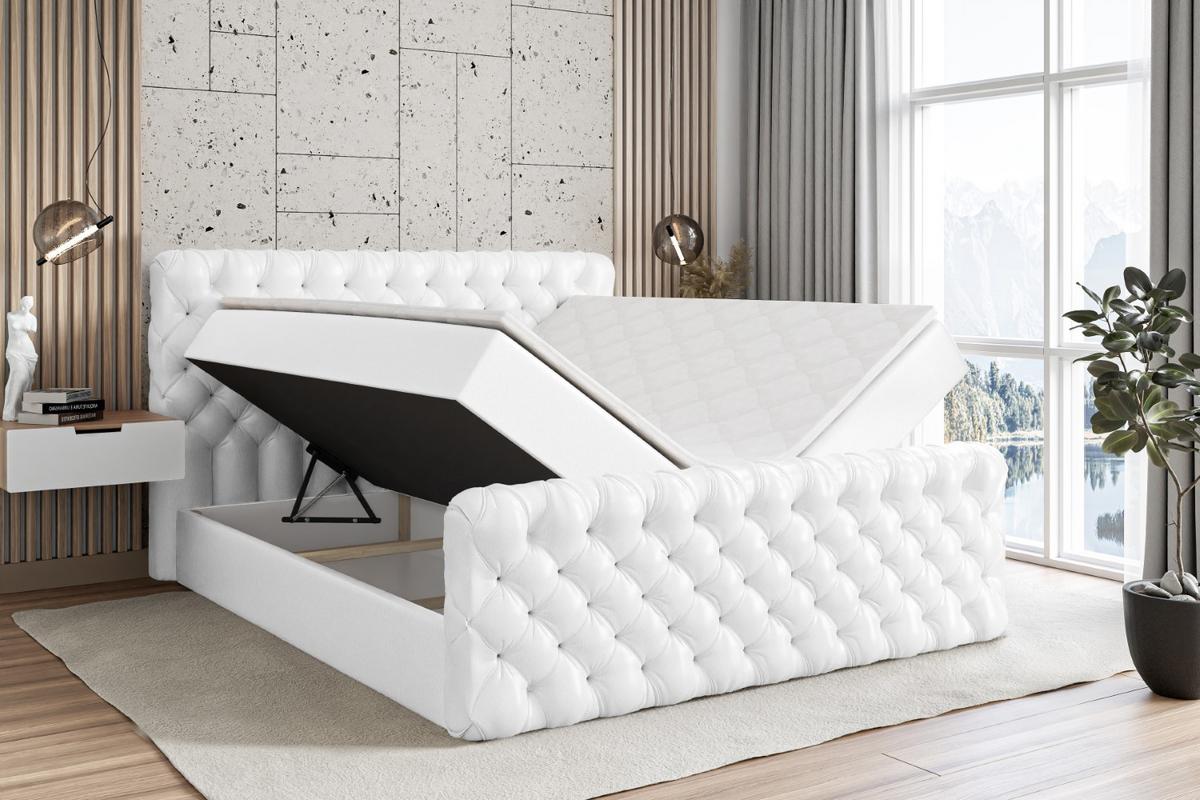 BOXBETT BOXI8-Z - 140x200 cm - H3 - Weiß Hochglanz - Weiß Hochglanz, Holzwerkstoff (140/200cm) - ALTDECOR