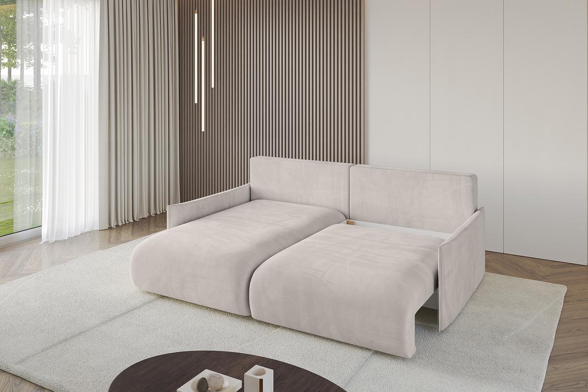 ECKSOFA Ottomane links ONESK-L-v1 216x177x72 Hellbraun Velours - Hellbraun, Holzwerkstoff/Kunststoff (216/177cm) - ALTDECOR