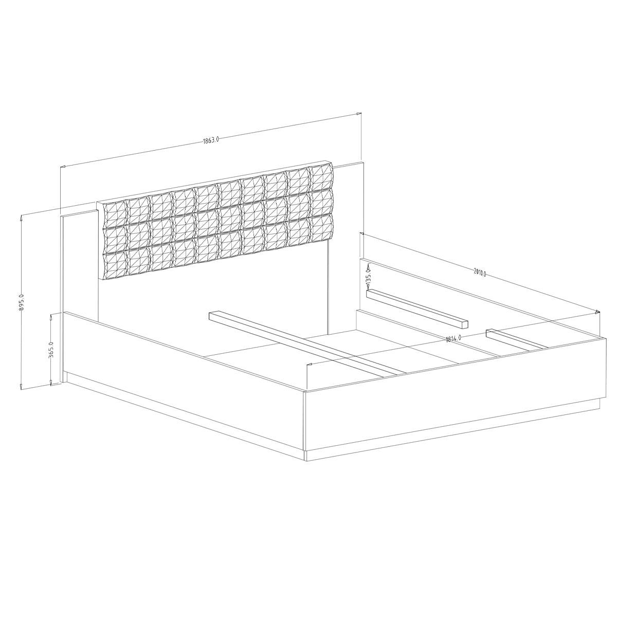 BOXBETT 180/200 Alec Dunkelholz und Schwarz - Braun, Holzwerkstoff (180/200cm) - Petits-meubles