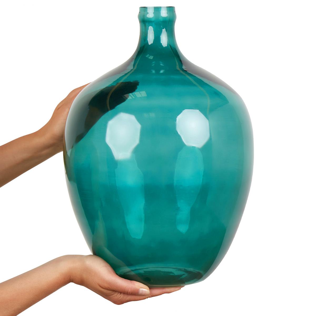 DEKOVASE Glas blau Roti - Türkis, Glas (39cm) - Beliani