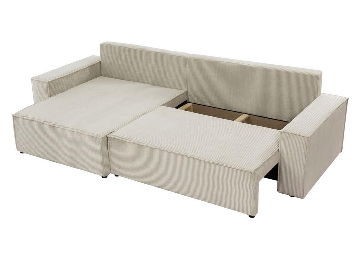 ECKSOFA Karl Cord Maxi - Schwarz/Naturfarben, Holz/Kunststoff (272/145cm) - MIRJAN24