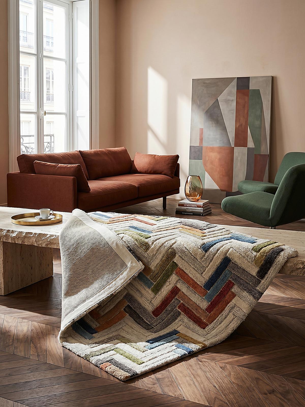 WOLLTEPPICH ESK, geometrisch, Florhöhe 10 mm, Bunt, 160 x 230 cm - Multicolor, Textil (230/160cm) - KADIMA DESIGN