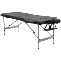 MASSAGELIEGE klappbar Massagebett max. 130 kg Belastbar Kunstleder, Schwarz - Schwarz, Metall (70/82/185cm) - HOMCOM