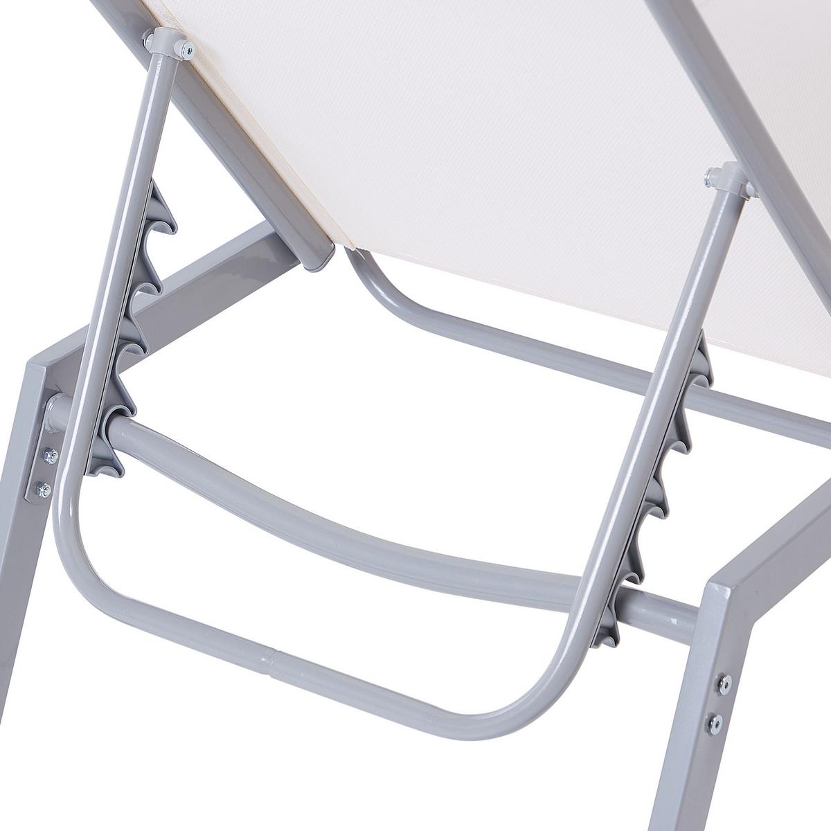 GARTENLIEGE Weiß Noli - Weiß, Metall (53/32/154cm) - Beliani