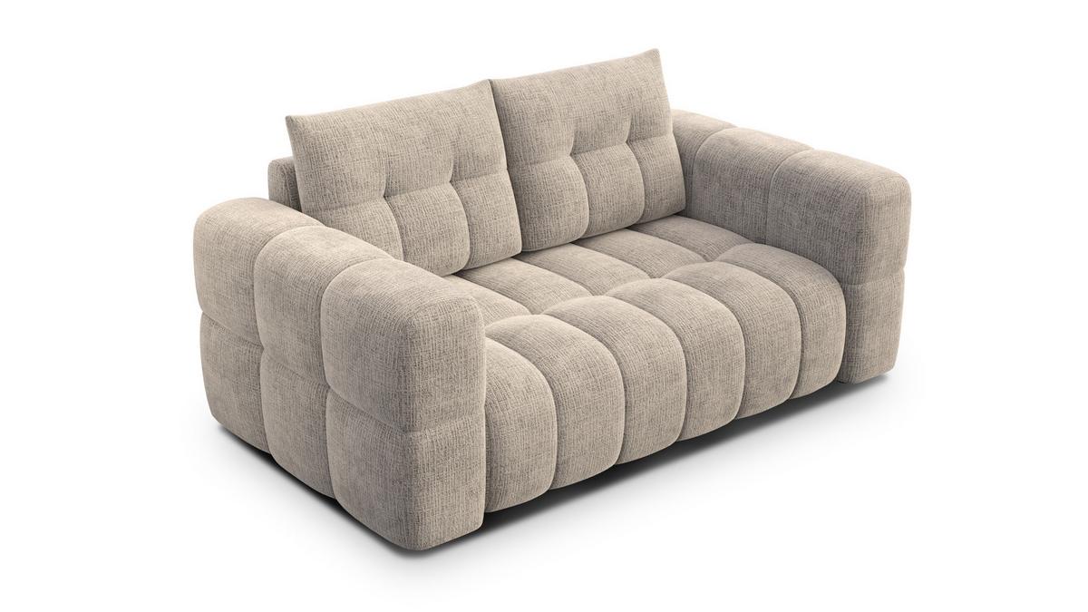 SOFA CLOUDI 2-Sitzer, beige - Beige/Schwarz, Holz/Textil (181/89/104cm) - Wozimo