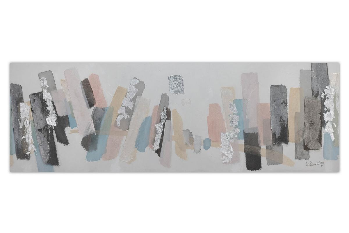 ACRYLBILD HANDGEMALT 150/50 cm - Beige/Grau, Holz/Textil (150/50cm) - KUNSTLOFT