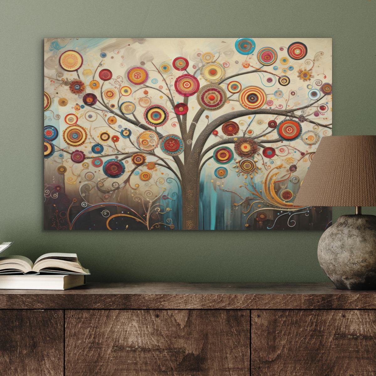 AKUSTIKBILD Baum - Baum des Lebens - Farbe Wanddeko 70x50 cm - Braun, Kunststoff (70/50/0.9cm) - MuchoWow