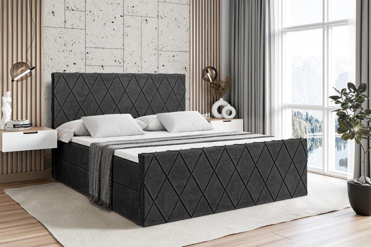 BOXBETT LEPARO-Z - 200 x 200 - H4 - Schwarz - Schwarz, Holzwerkstoff (200/200cm) - ALTDECOR