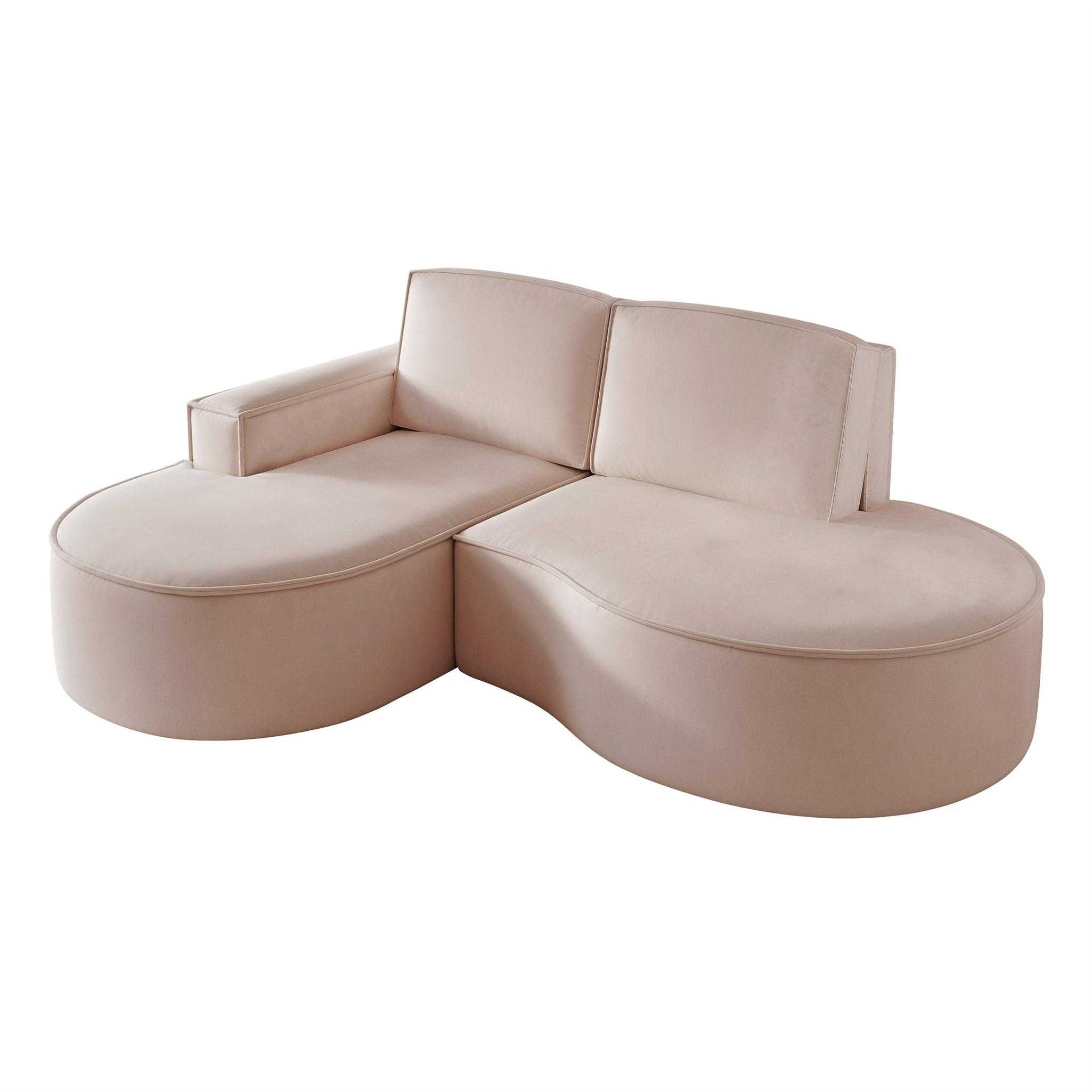 ECKSOFA Arlet In Stoff Riviera - Beige, Holzwerkstoff/Textil (277/156cm) - Fun Möbel