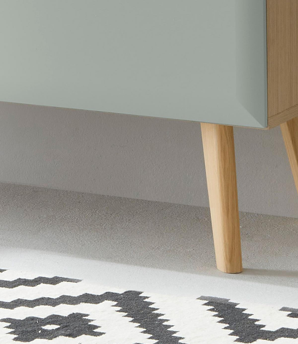 SIDEBOARD Pistazie grün, Eiche, skandinavisch 107 cm, Kommode mit Soft-Close - Eichefarben/Pastellgrün, Holz/Holzwerkstoff (107/83/40cm) - Furn.Design
