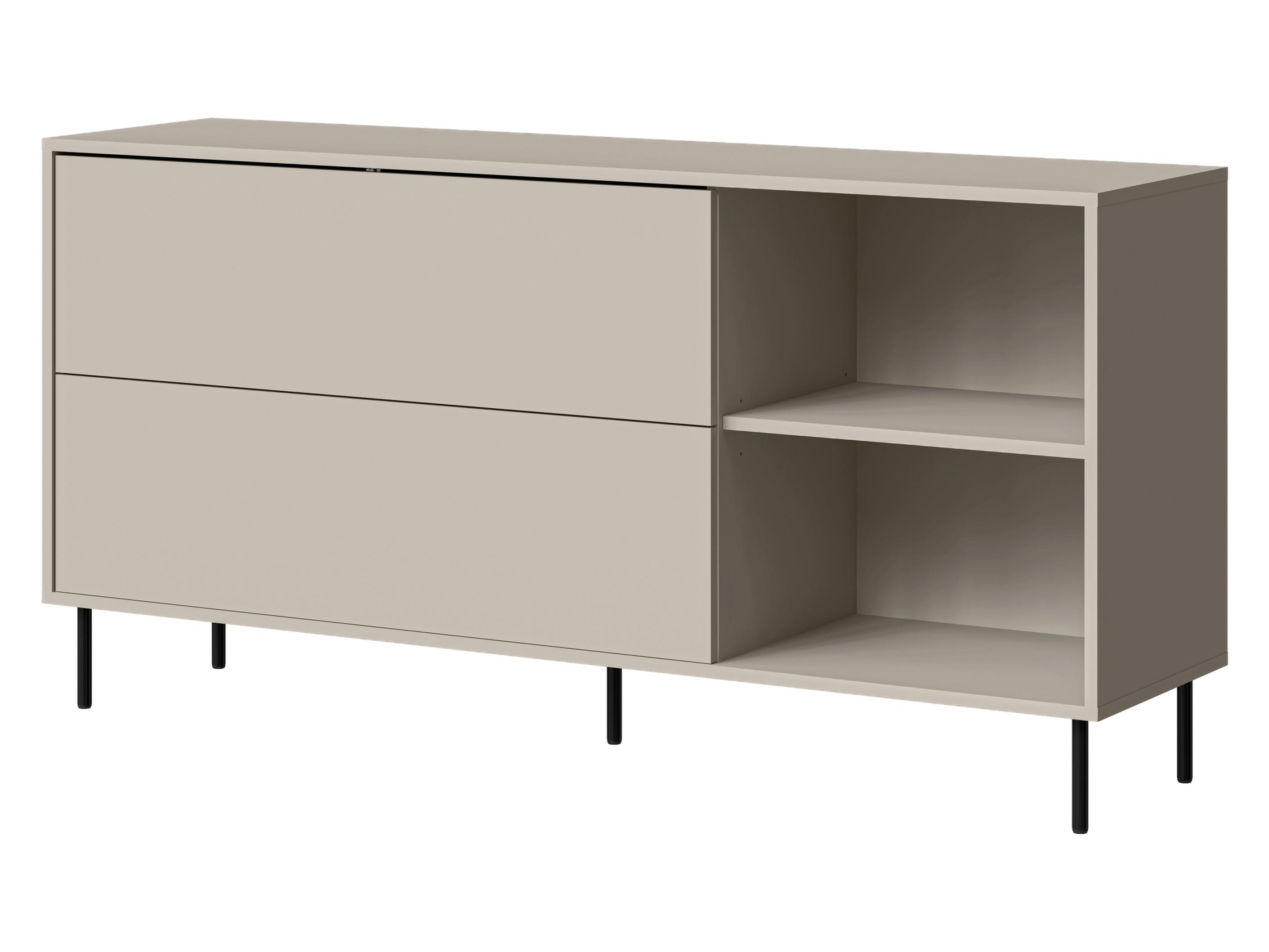 KOMMODE Masha 150 2D2P - Kaschmir/Schwarz, Holzwerkstoff/Metall (151/75/39cm) - MIRJAN24
