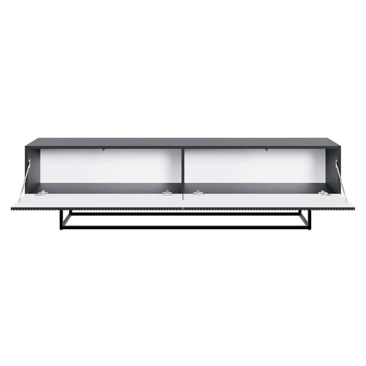 TV-SCHRANK Veldio Schwarz mit schwarzen Beinen 175 cm - Schwarz, Holzwerkstoff/Metall (175/46.5/31.6cm) - Selsey