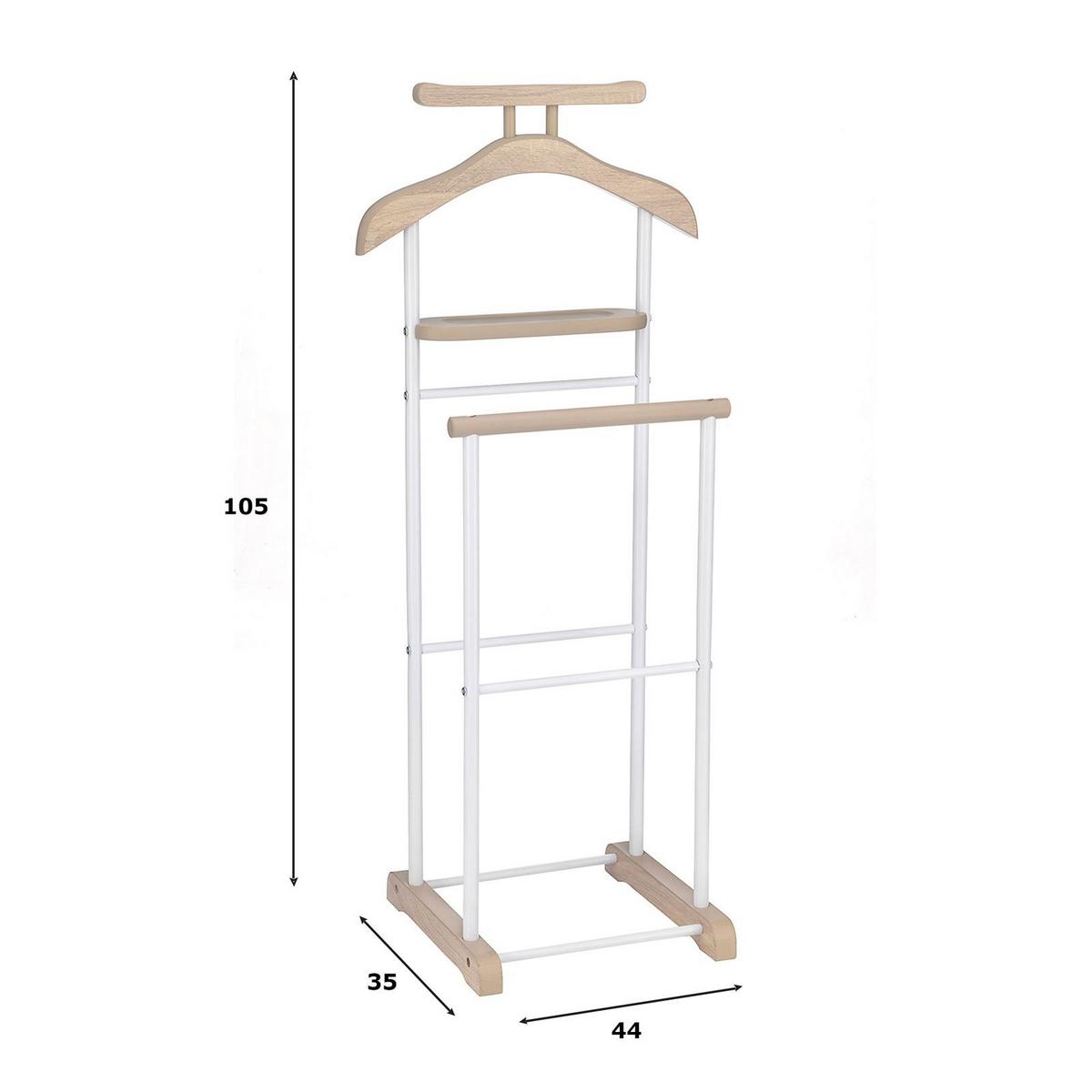 HERRENDIENER MEDINA Sonoma Eiche/weiß - Weiß/Sonoma Eiche, Metall (44/105/35cm) - IDIMEX