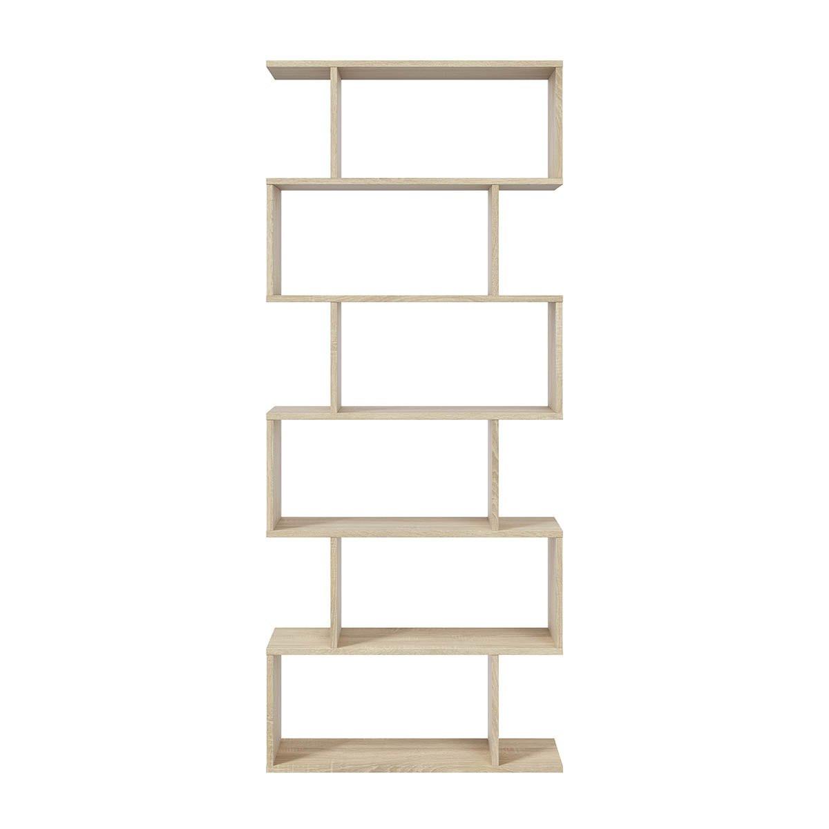 BÜCHERREGAL mit 6 Ebenen H192 cm - Athena - Eiche Artisan, Holzwerkstoff (24/192/80cm) - Calicosy