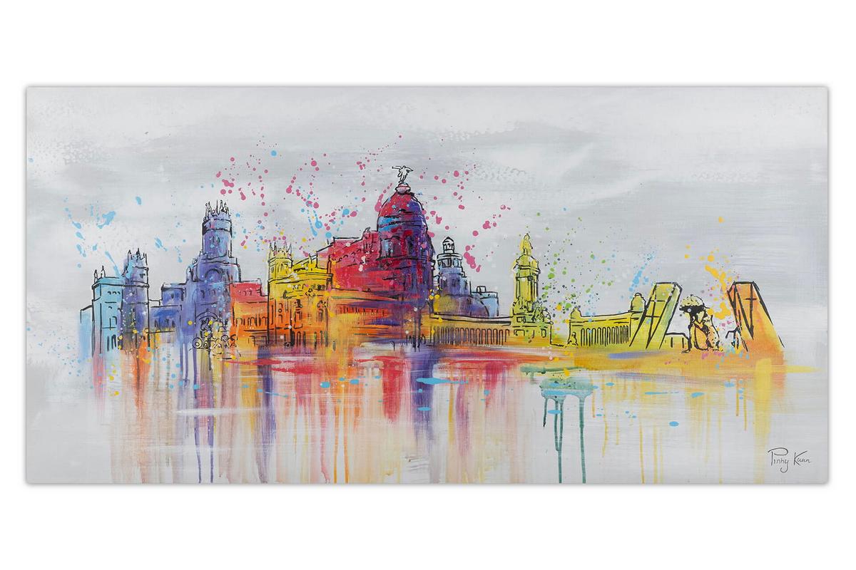 ACRYLBILD HANDGEMALT 120/60 cm - Grau, Holz/Textil (120/60cm) - KUNSTLOFT
