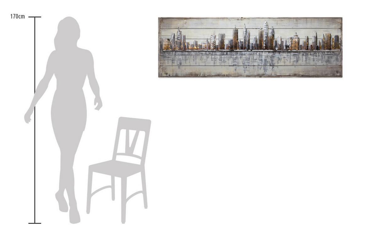 HOLZBILD Grau 150/50 cm - Beige/Grau, Holz (4.31/50cm) - KUNSTLOFT