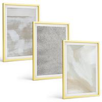BILDER SET 3er Set - 40x60 cm Goldrahmen - Abstraktes modernes Design - Goldfarben, Kunststoff (40/60cm) - TULUP