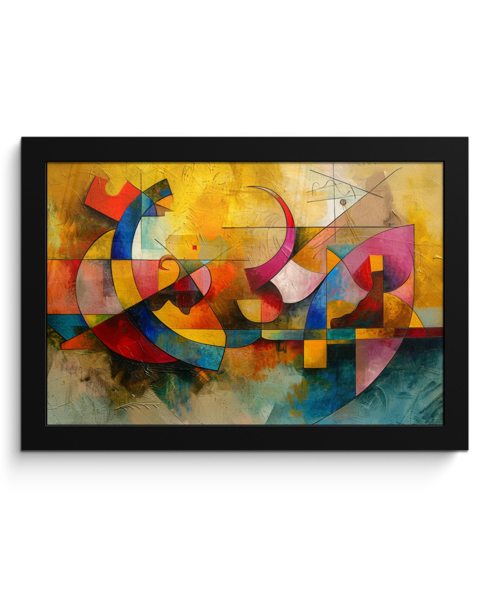 POSTER MIT RAHMENGERAHMTES BILD Kunst - Abstrakt - Modern 30x20 cm - Gelb, Papier (30/20cm) - MuchoWow
