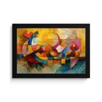 POSTER MIT RAHMENGERAHMTES BILD Kunst - Abstrakt - Modern 30x20 cm - Gelb, Papier (30/20cm) - MuchoWow