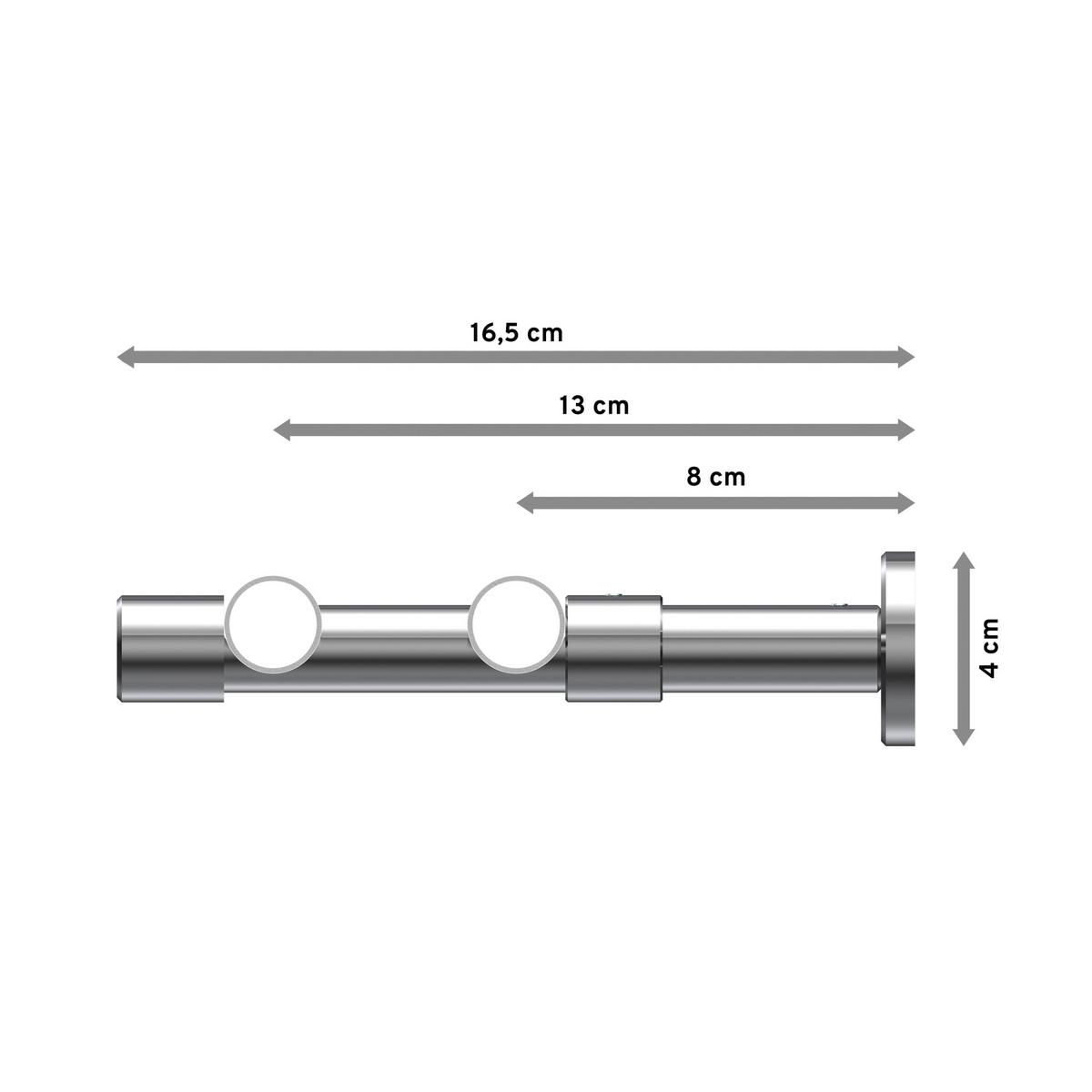 GARDINENSTANGE Prestige Mavell 600 cm (geteilt in 3 x 200 cm), 2-läufig, 20 mm Ø Chrom - Chromfarben/Weiß, Metall (600cm) - INTERDECO