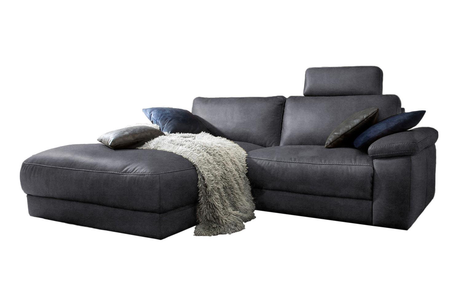 ECKSOFA MOTORISCHER RELAXFUNKTION LOLA Schwarz Webstoff Relaxfunktion - Schwarz, Textil (233/178cm) - KAWOLA