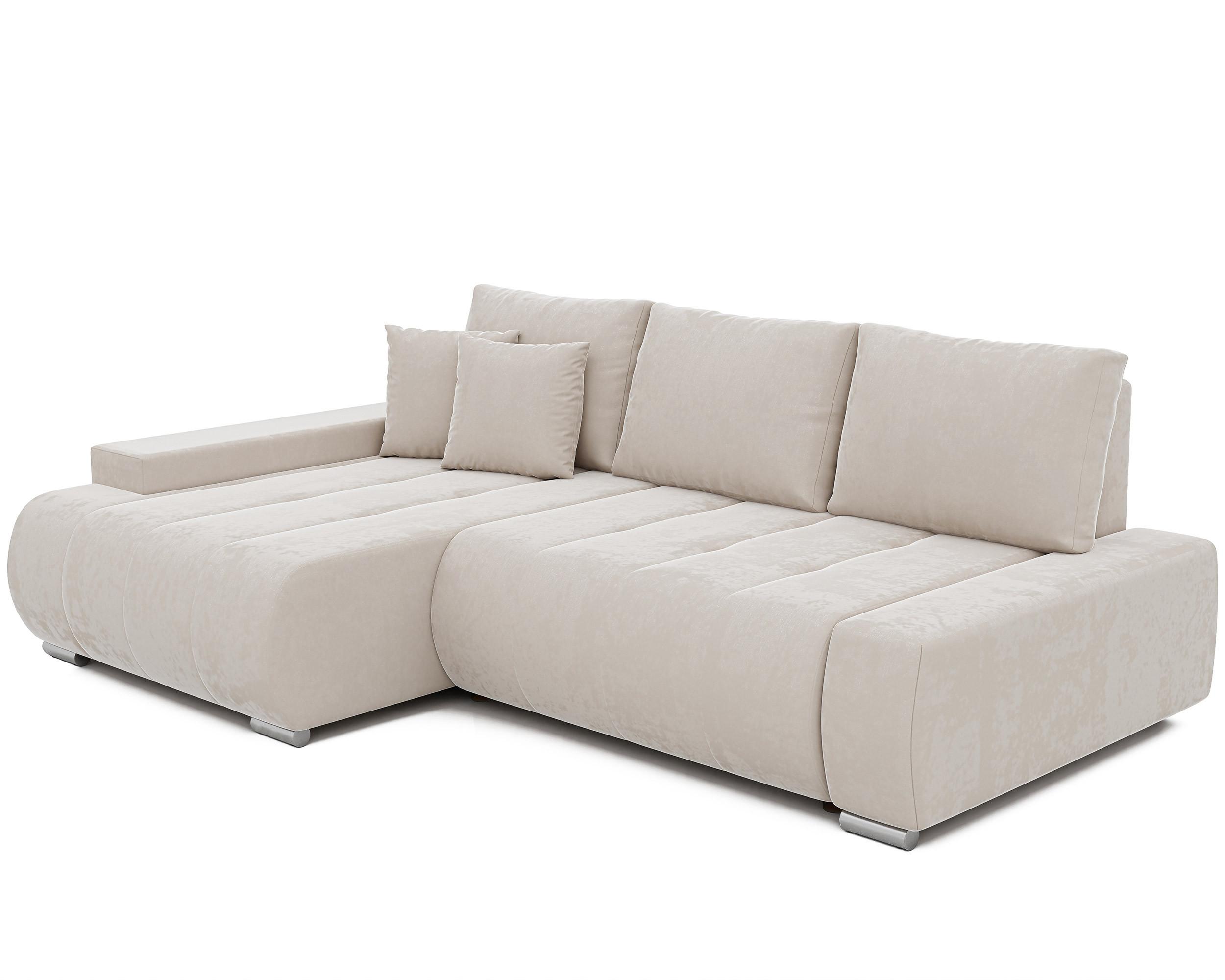ECKSOFA NIKO Links, mit Schlaffunktion und Bettkasten, Creme - Creme, Textil (227/153cm) - Idohome